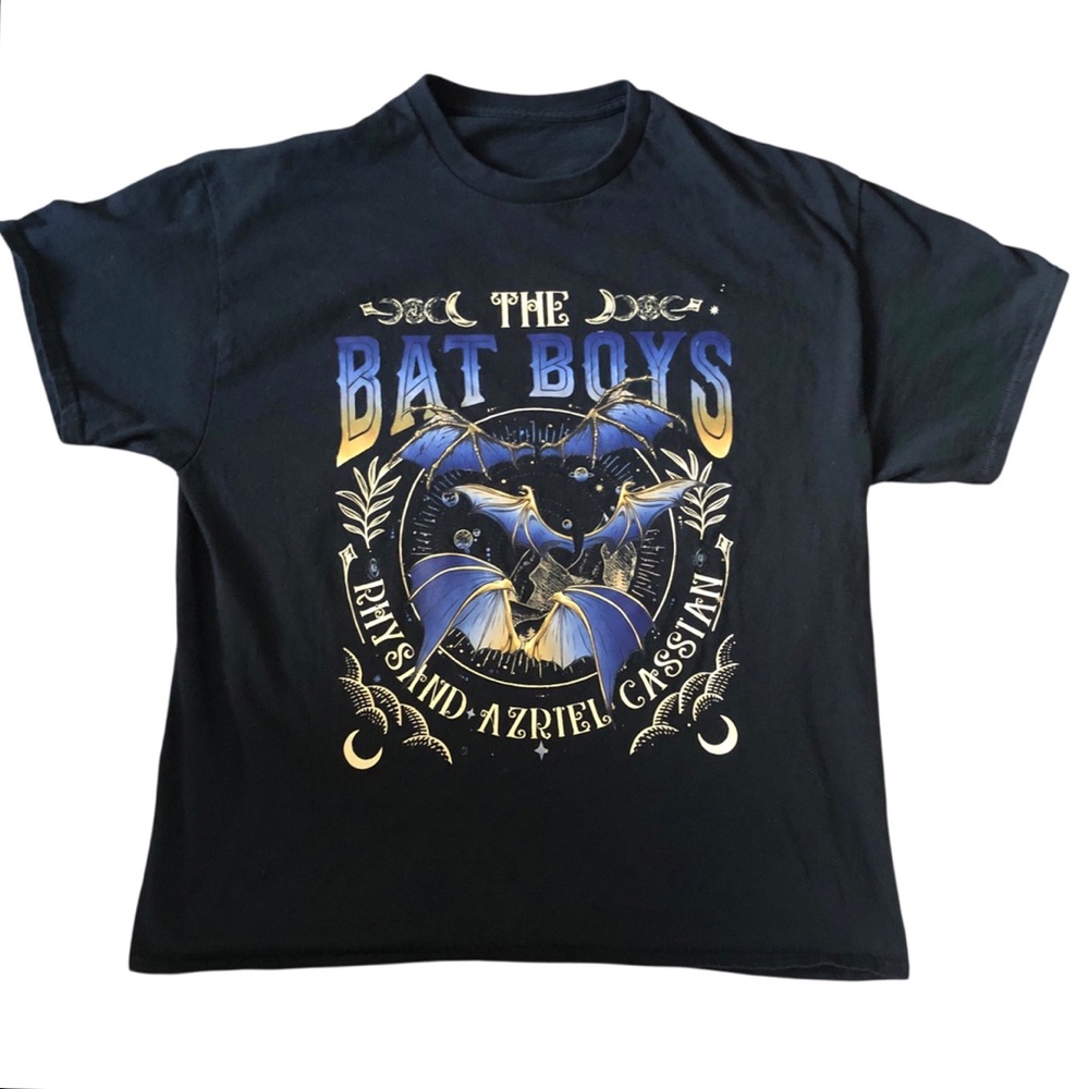 Bat Boys Azriel Rhysand Cassian ACOTAR Graphic T Shirt Black Cotton Size L/XL